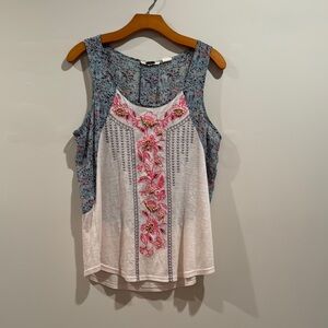 Floral Embellished Sleeveless Tank Top